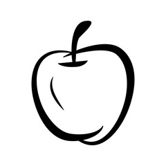 Apple Icon. Fruit Outline Icon. Black and white. For Logo,Icon,Symbol and Sign