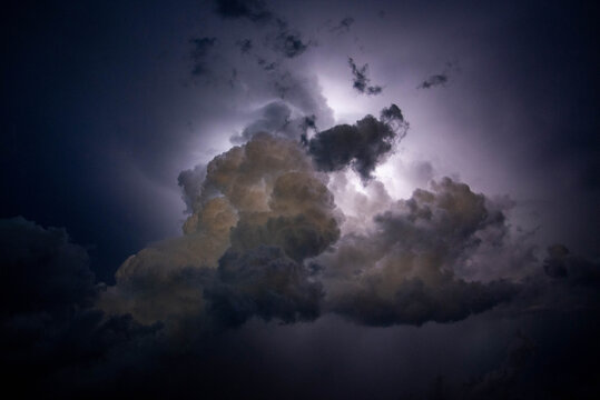 Lightening behind Clouds