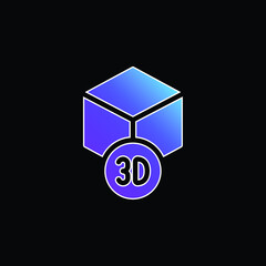3d Printing blue gradient vector icon