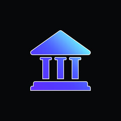 Bank Building blue gradient vector icon