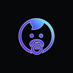 Baby Face blue gradient vector icon