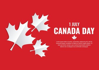 JULY 1st. Canada day background with maple leaf design