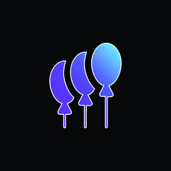 Balloons blue gradient vector icon