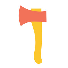 Ax with a wooden handle on an isolated background. Construction or renovation. Construction tools as a design element or logo.