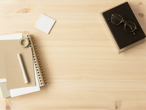 Minimal Desk Scene and Supplies