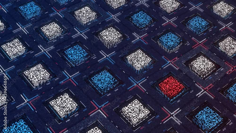 Aufkleber colorful qr codes. animation. information storage with various qr codes for quick access to data. ba