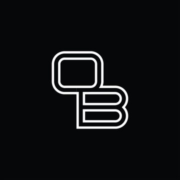 OB Logo monogram with line style design template