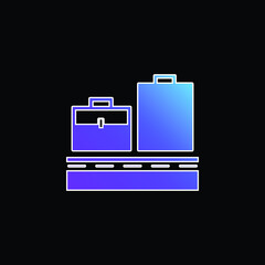 Baggage On Conveyor Band blue gradient vector icon