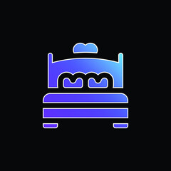 Bed blue gradient vector icon