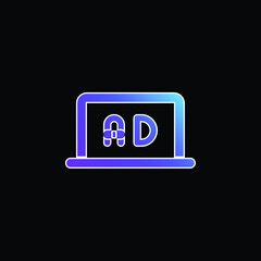 Ads blue gradient vector icon