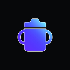 Baby Drinking Bottle With Handle On Both Sides blue gradient vector icon