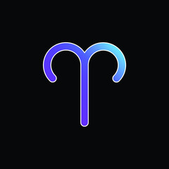 Aries Symbol blue gradient vector icon