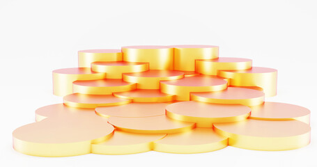 The podium is realistic. 3d rendering.