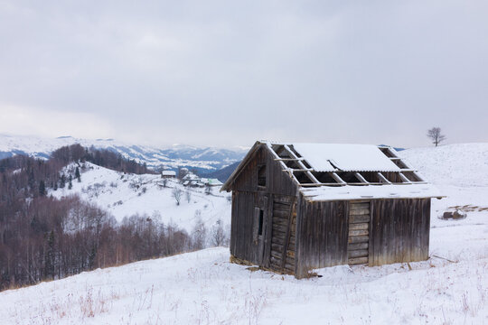 abandoned house in the mountains
