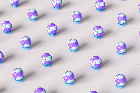 blue and violet earth planets