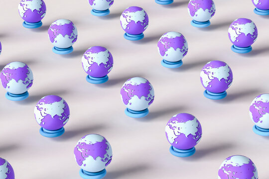 blue and violet earth planets