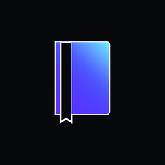 Book Of Dark Cover With Bookmark Ribbon blue gradient vector icon