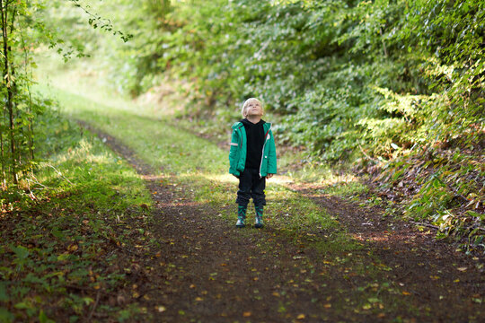 Kid on nature road