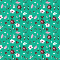 Elegant seamless pattern with abstract flowers, design elements.Modern floral design for paper, cover, fabric, interior decor and other users.