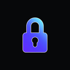 Big Lock blue gradient vector icon