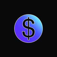 Big Dollar Coin blue gradient vector icon