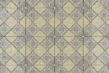 vintage tiles in the palace, grunge wall background
