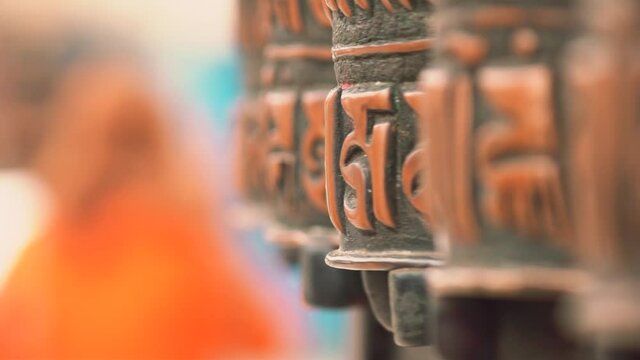 Wheel in buddhist temple