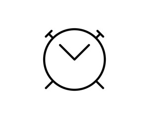 Alarm clock vector icon isolated on white background, simple line outline style, alarm clock ringing icon modern design.