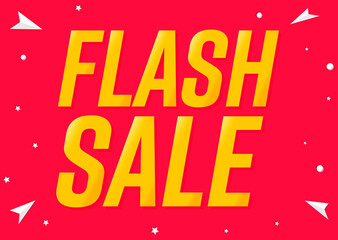 Flash Sale, poster design template, discount banner, vector illustration