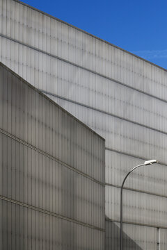 Minimalist facades of urban buildings