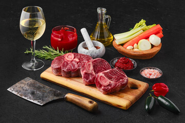Ingredients for preparation of ossobuco