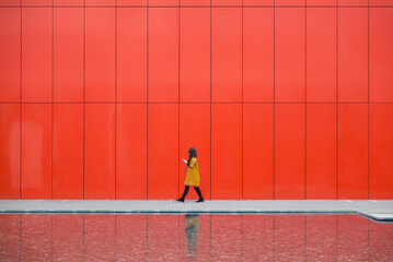 young woman with architecture