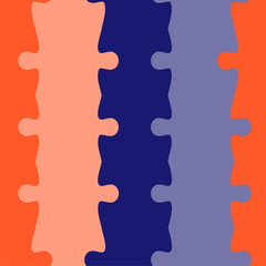 Colorful jigsaw. Seamless puzzle pattern. Autism background. World autism awareness day. Childish design template. Vector Illustration. EPS10. Design for fabric, wallpaper, textile and decor.
