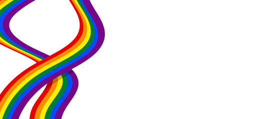 LGBT ribbon, tape. LGBT banner. Template design, vector illustration. Geometric shapes in the colors on the rainbow. Colorful symbols. Gay pride collection.