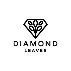 Vector Logo Design Shape of Diamond and Leaves