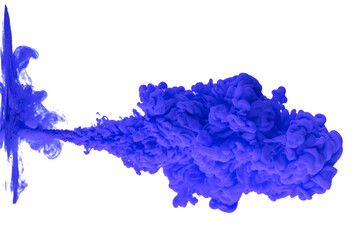 Fototapeta premium acrylic ink in water form an abstract smoke pattern isolated on white background