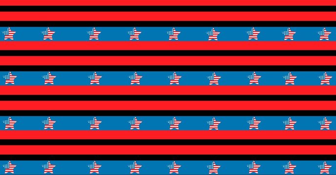 Composition of american flag stars on blue with red stripes