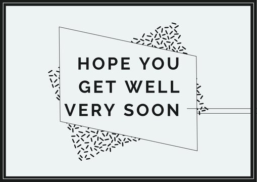 Composition of well wishes text with in black frame on white background