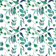 seamless floral pattern with leaves