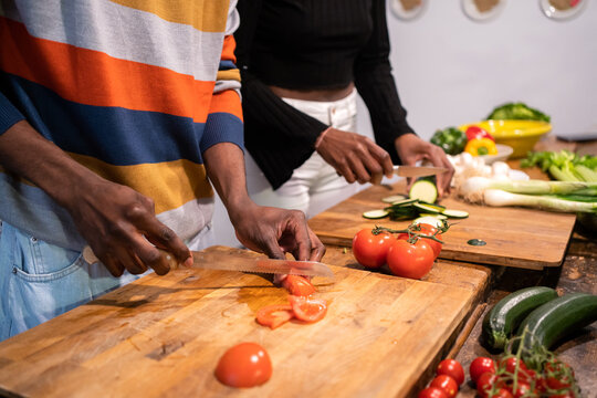 Couple Cooking At Home. 