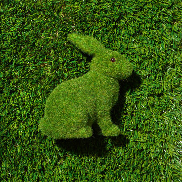 grass easter rabbit on the grass