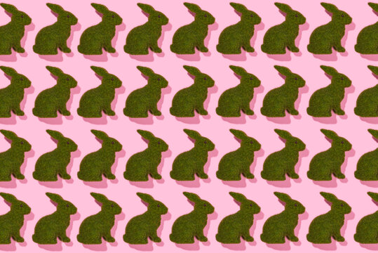 grass easter rabbits