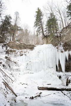 Tiffany Falls Hamilton Frozen Waterfall in Winter Portrait