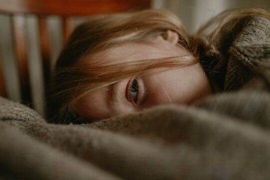 Portrait of a little beautiful fair-haired girl