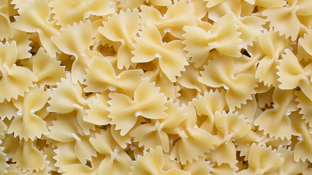 Raw whole dried Bow tie pasta