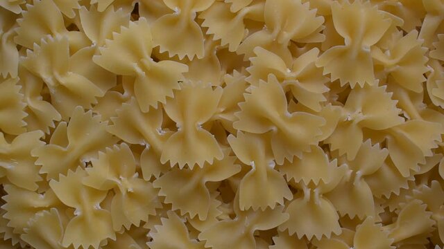 Raw whole dried Bow tie pasta