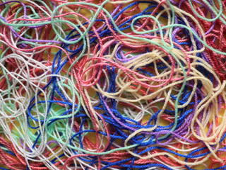 Abstract colorful knitting threads for background           