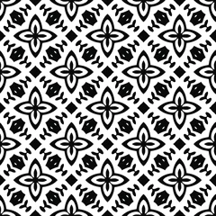 Foto op Plexiglas floral seamless pattern background.Geometric ornament for wallpapers and backgrounds. Black and white pattern.  © t2k4