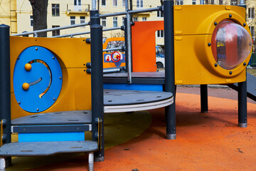 children`s playground in the city cotyyard