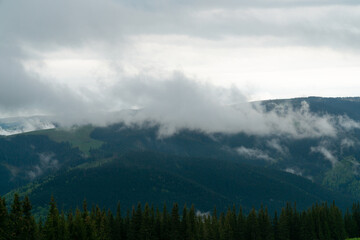 cloudy rainy sky in the mountains
